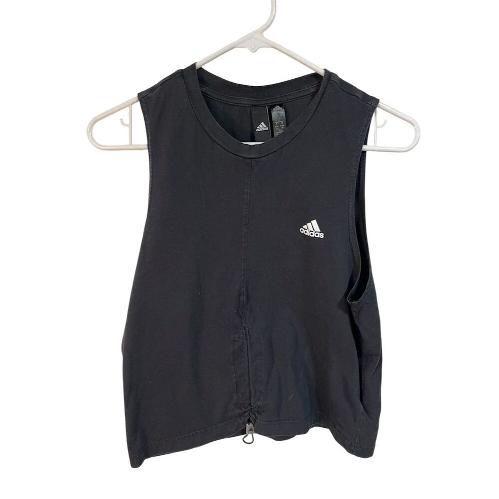 Adidas Women's Black Cinch Tank Top Size M Sleeveless Casual Summer